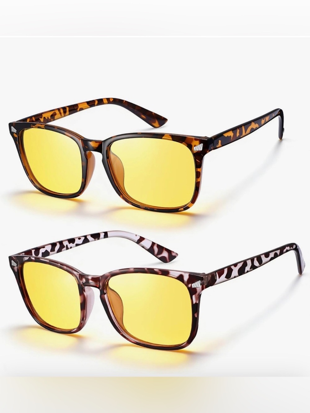 NWT 2 Pack Night Vision Driving Polarized Yellow Lenses Sunglasses Anti Glare